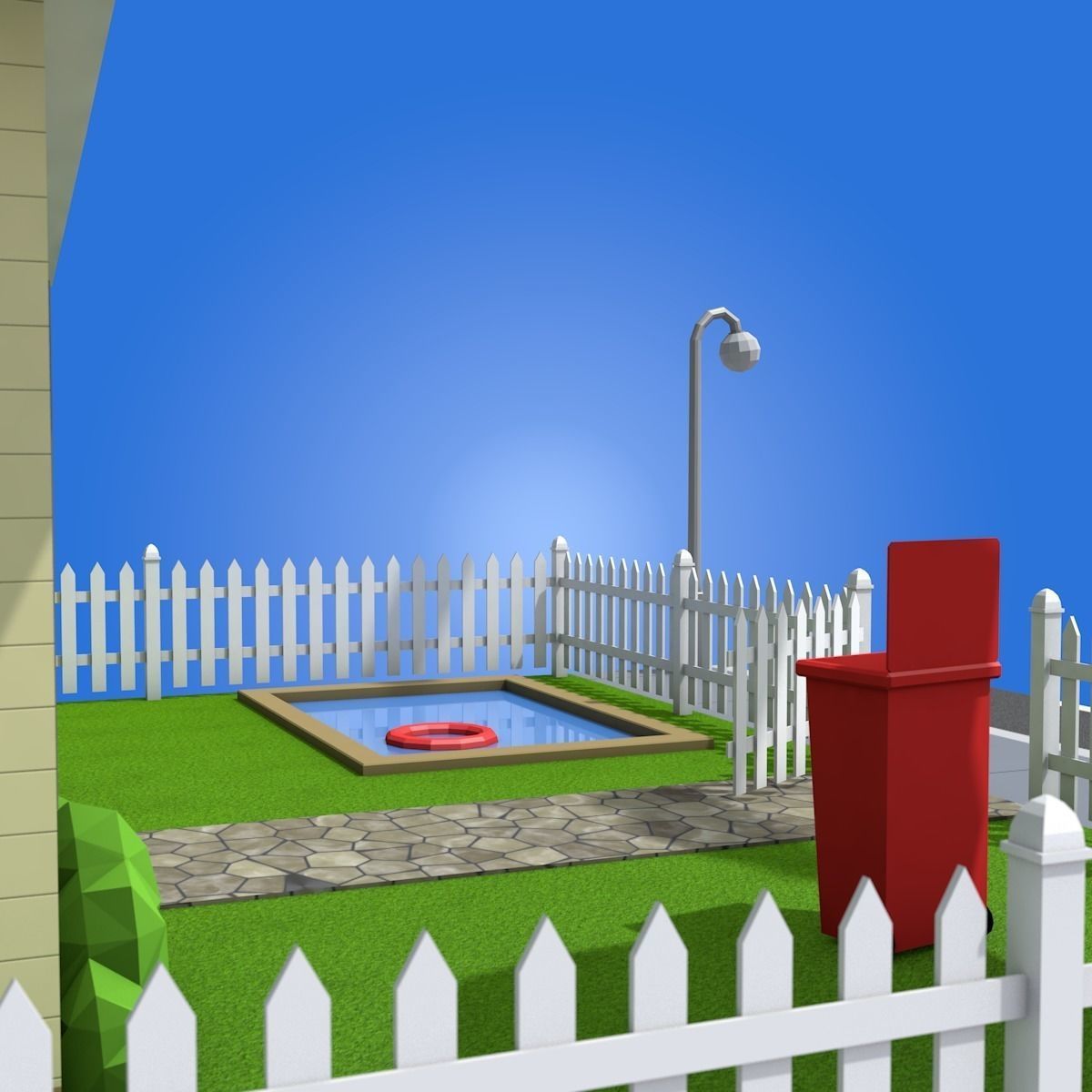 Low Poly Home house Low-poly 3D model_6