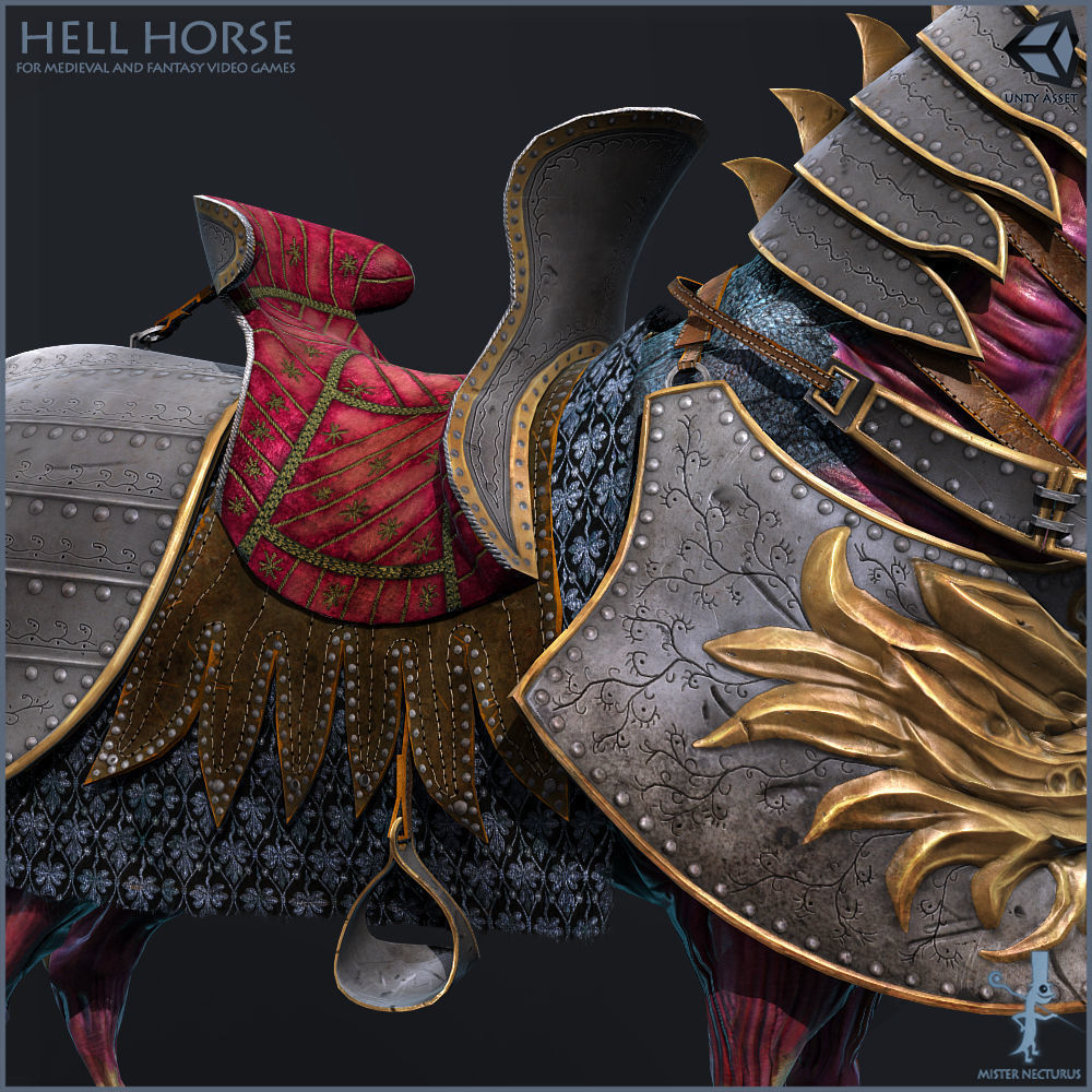 Hell Horse Low-poly 3D model_9