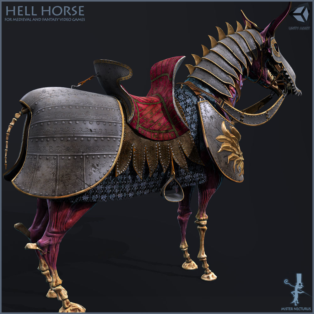 Hell Horse Low-poly 3D model_6