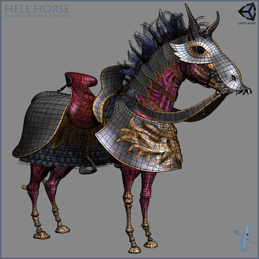 Hell Horse Low-poly 3D model_12