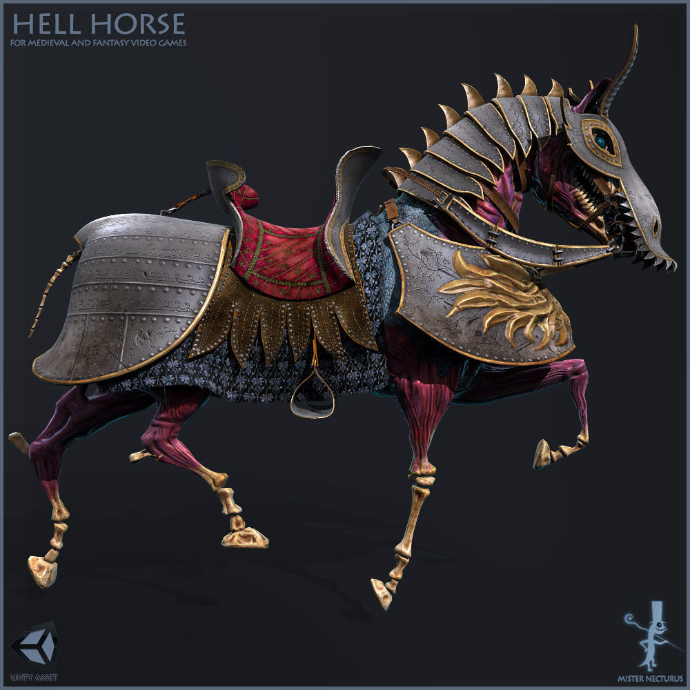 Hell Horse Low-poly 3D model_7