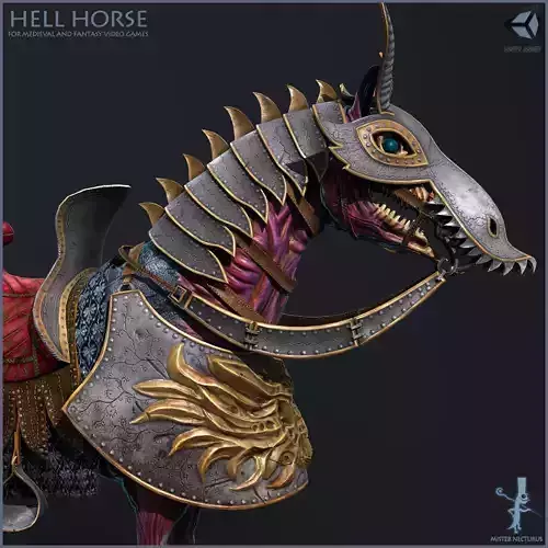 Hell Horse Low-poly 3D model