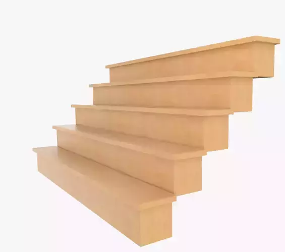 Stairs set of wooden 3D model