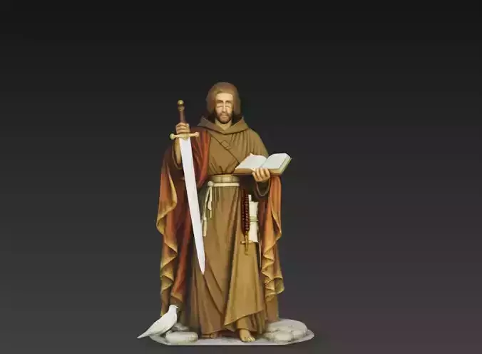 Saint Paul Apostle Statue 3D Model  Christian Saint