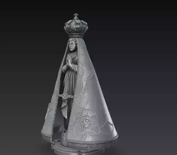 Our Lady of Aparecida Statue 3D Model  Catholic Sculpture