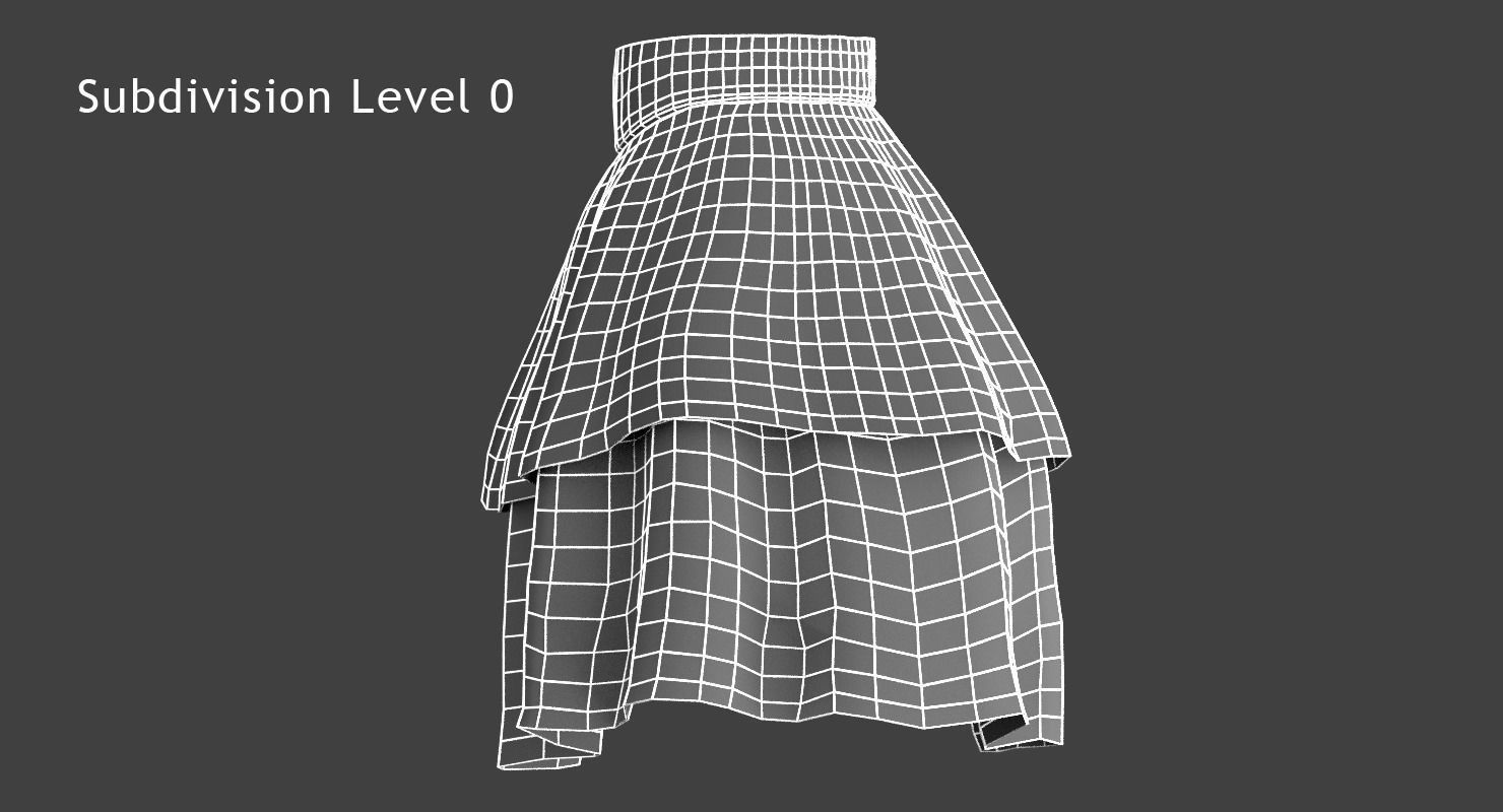 Skirt floral Low-poly 3D model_6