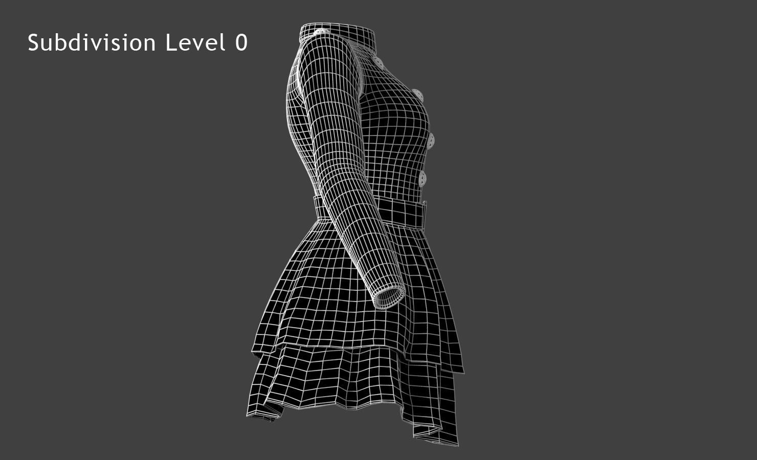 Long Sleeve Womens Dress 3D model_8