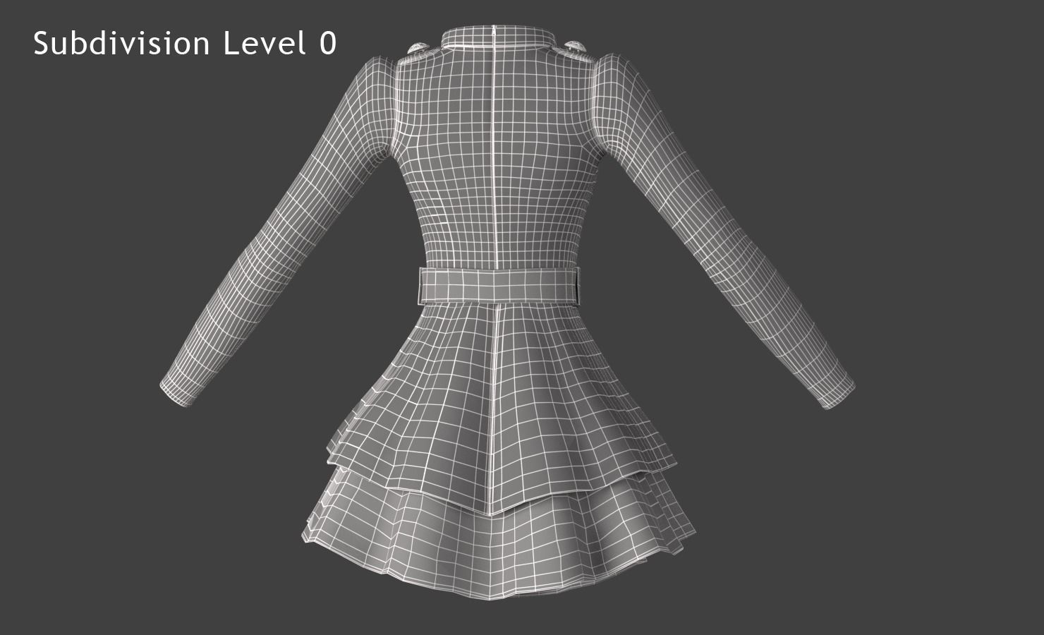 Long Sleeve Womens Dress 3D model_6