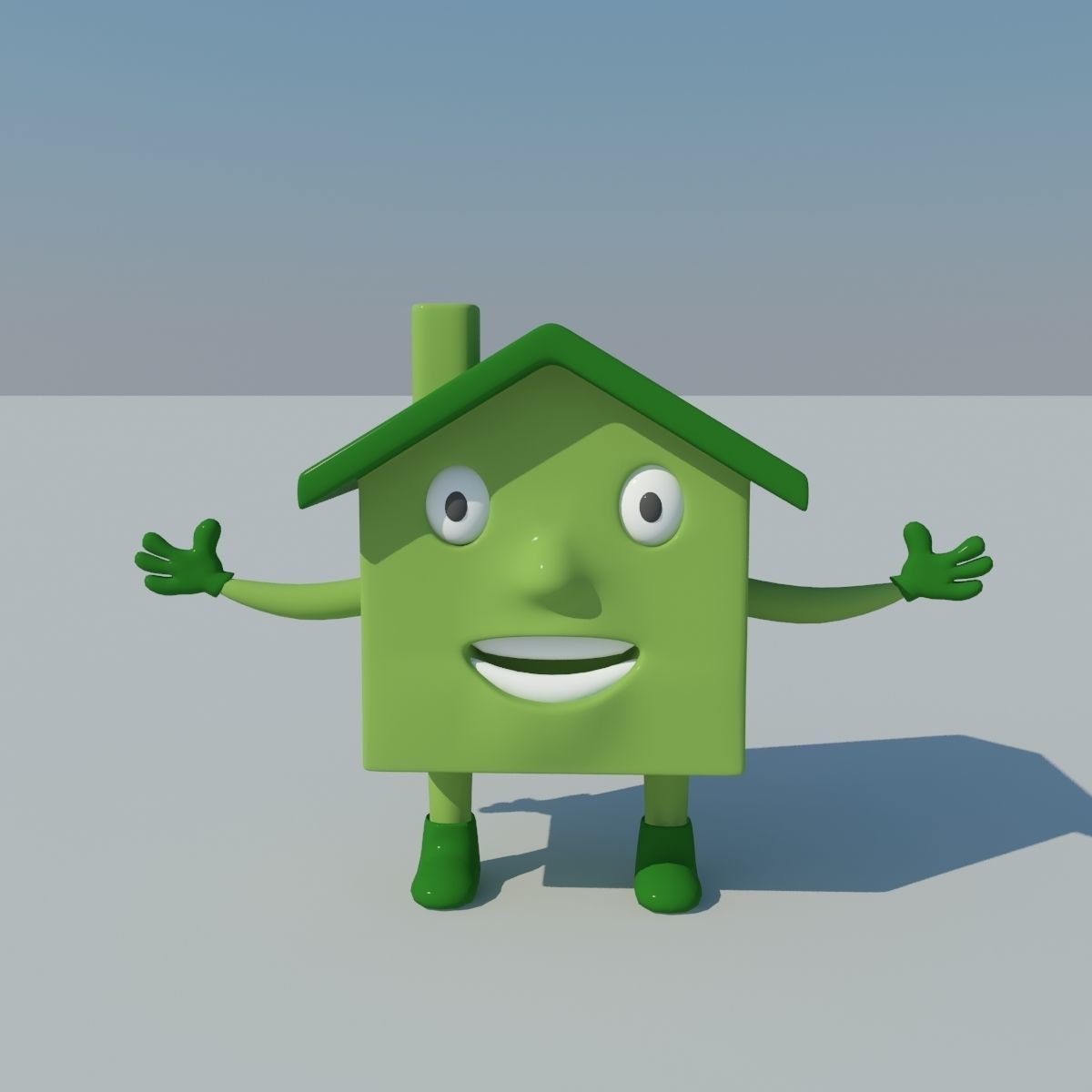 Cartoon House Low-poly 3D model_2