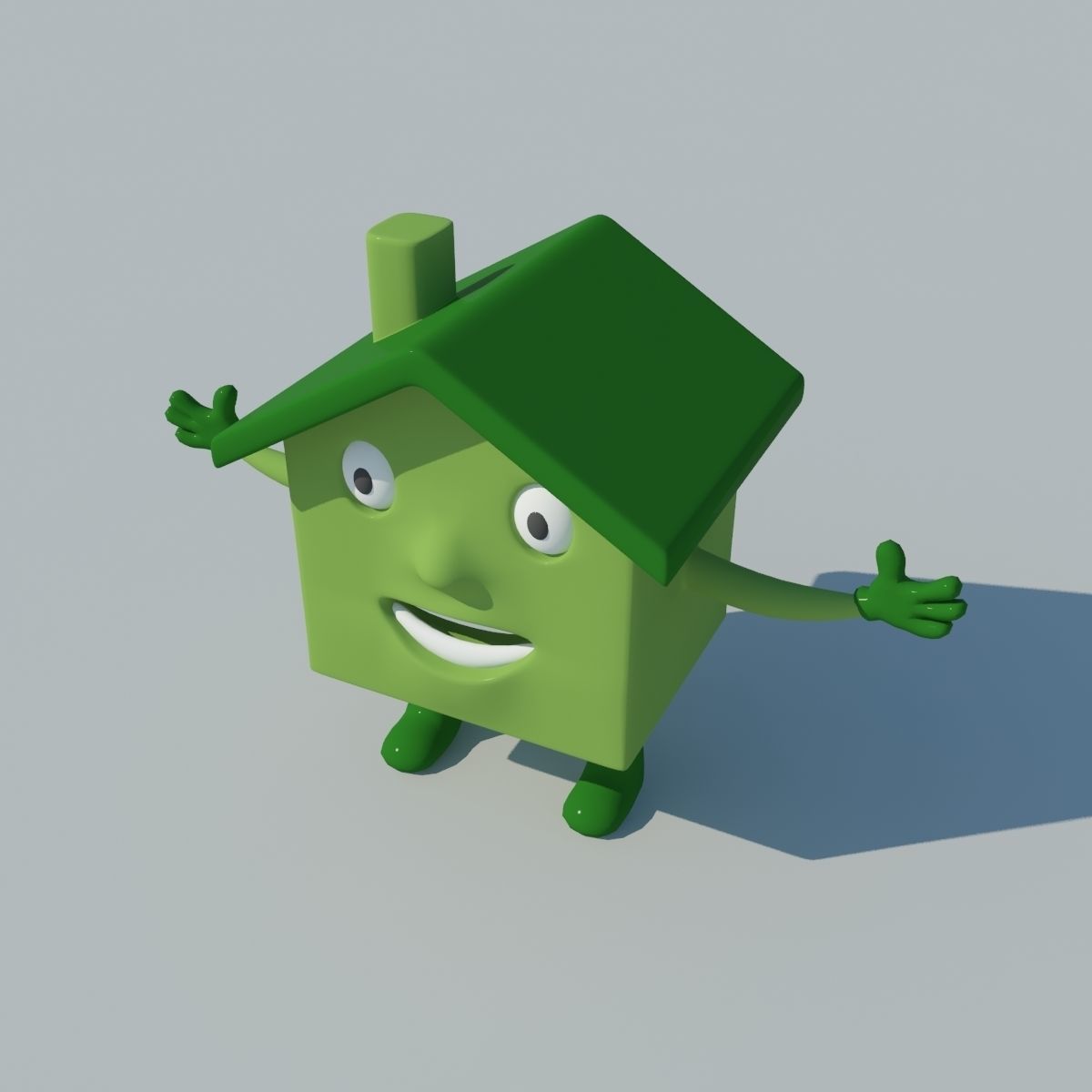 Cartoon House Low-poly 3D model_3