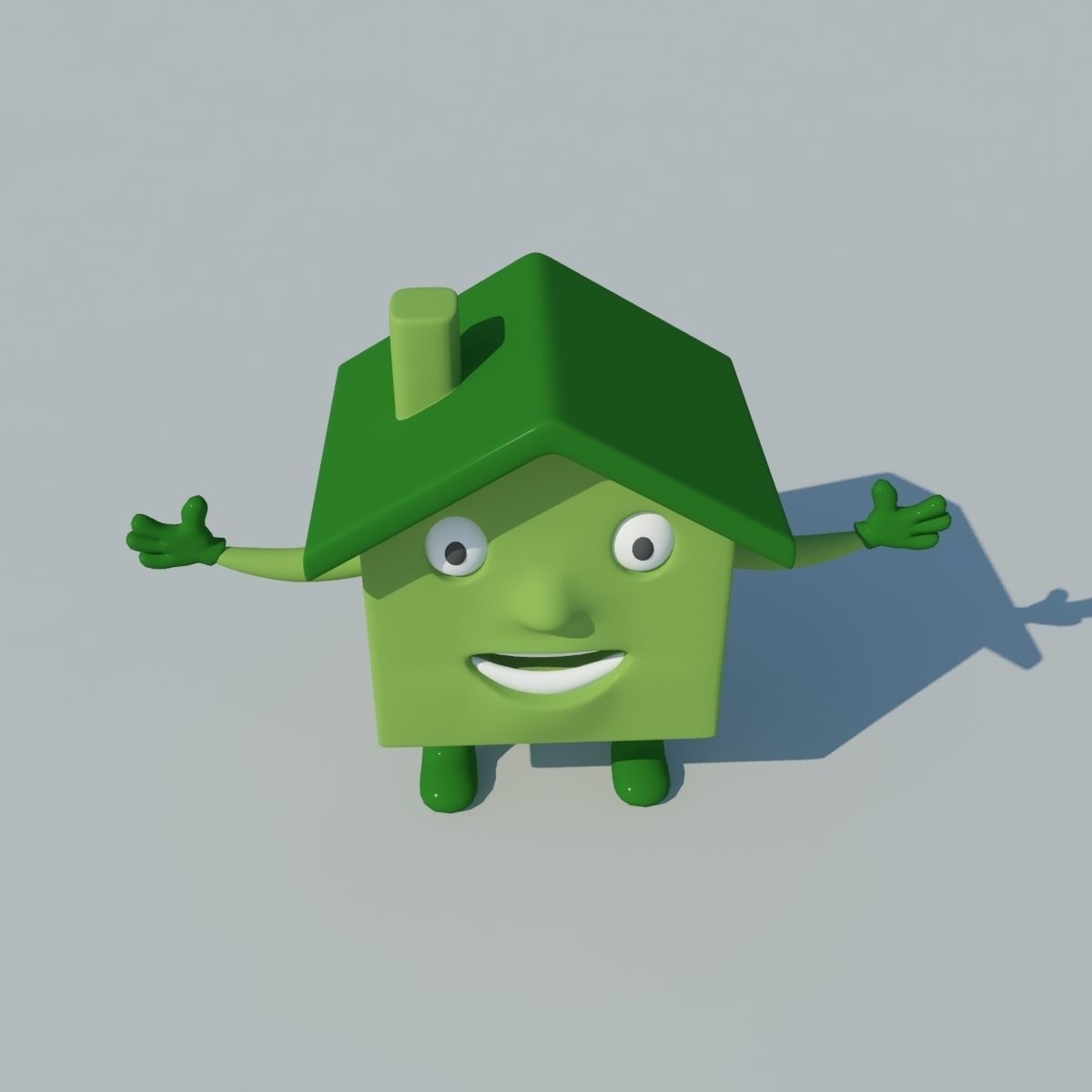 Cartoon House Low-poly 3D model_4