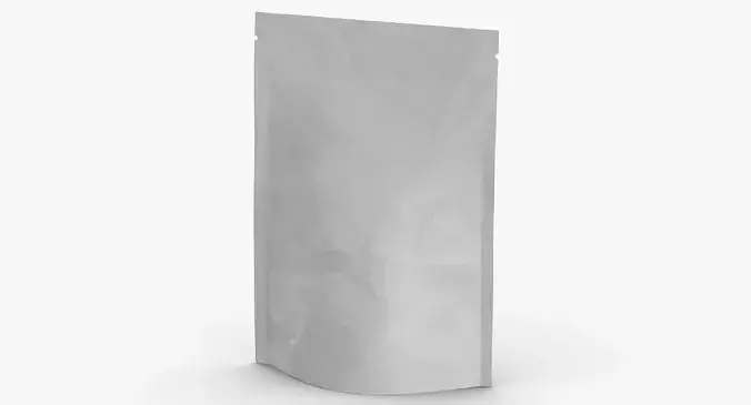 Stand Up Zipper Pouche 250g Closed 3D model 2