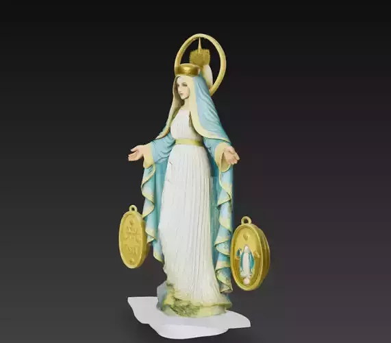 Our Lady of Grace Statue 3D Model Miraculous Medal Virgin Mary