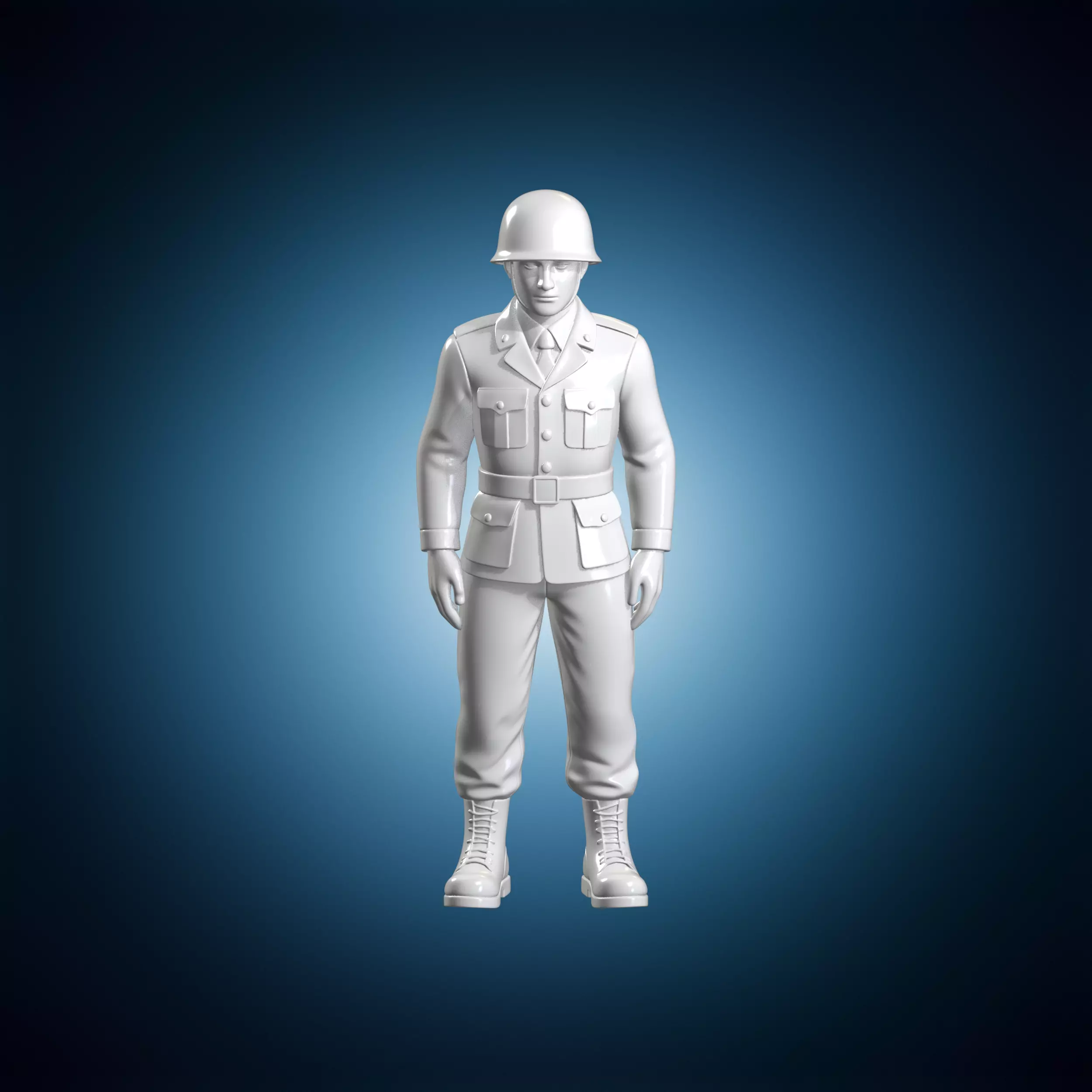 Soldier Military Figure with Helmet 3D Print Model 3D print model