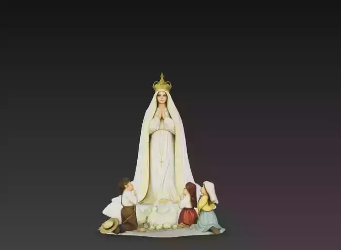 Our Lady of Fatima Apparition Statue 3D Model