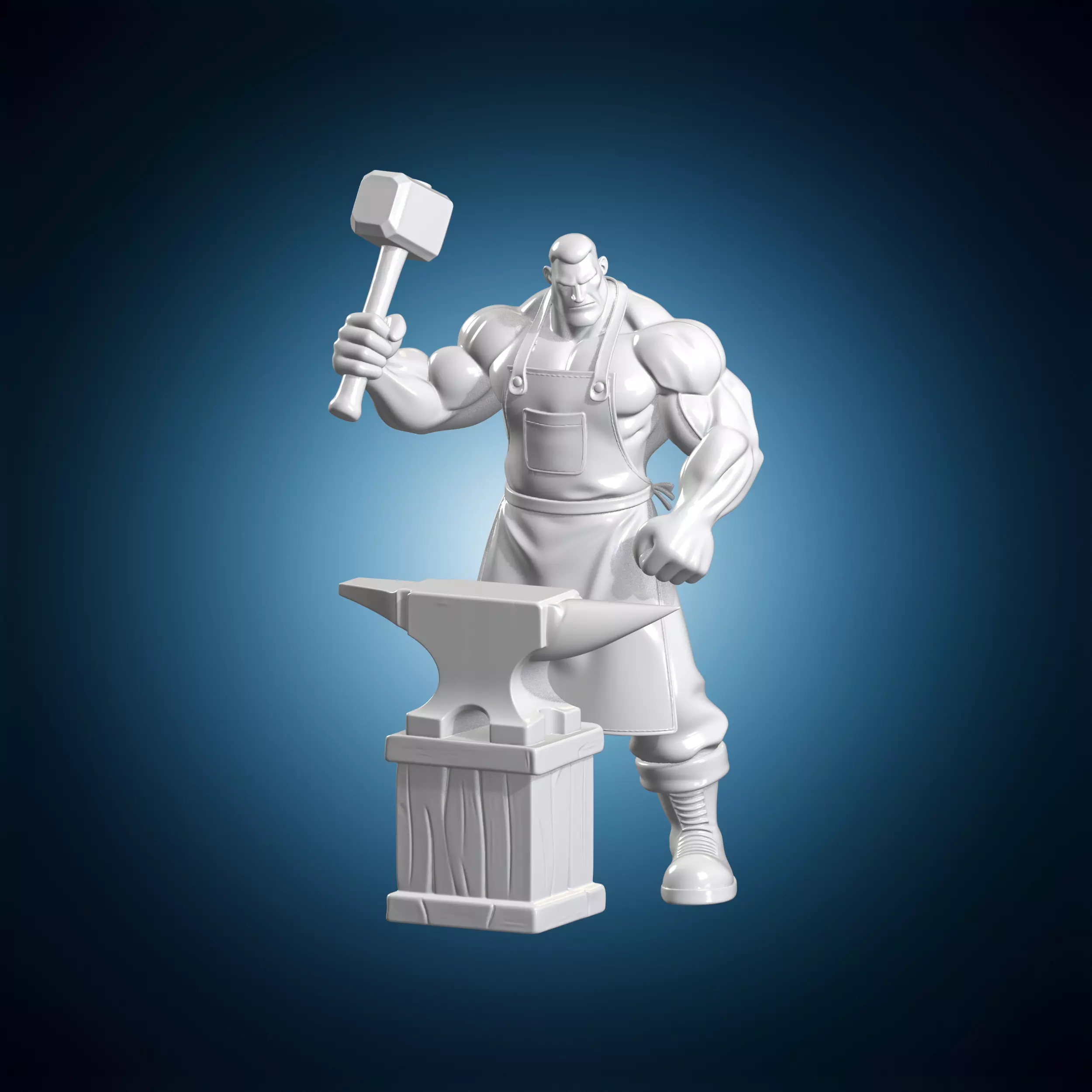 Blacksmith Figure Strong 3D Print Model 3D print model