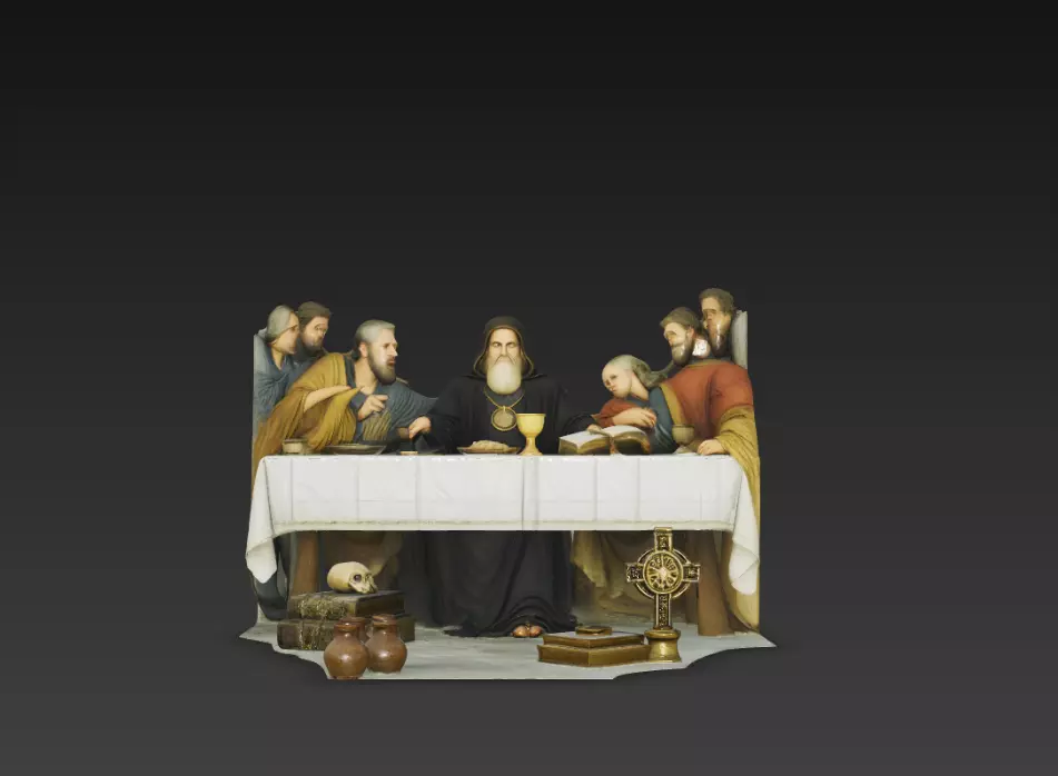 Last Supper Religious Scene 3D Model Christian Sculpture 3D print model
