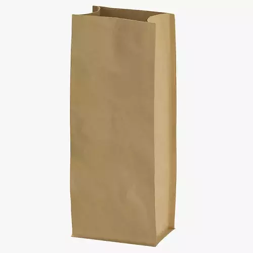 Flat Bottom Pouche 1000g Open Brown 3D model