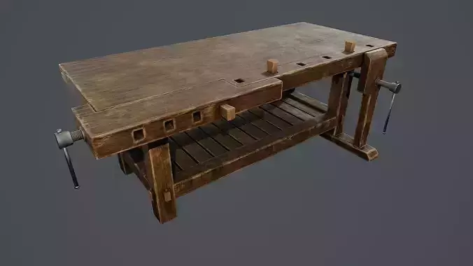 Vintage Wooden Carpenter Workbench PBR