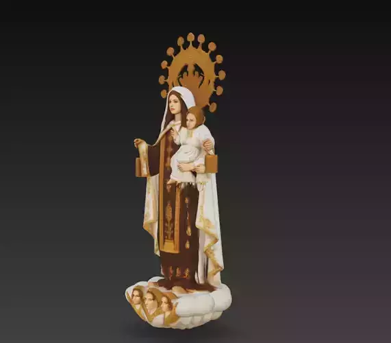 Virgin Mary Mount Carmel Religious Sculpture Catholic Statue