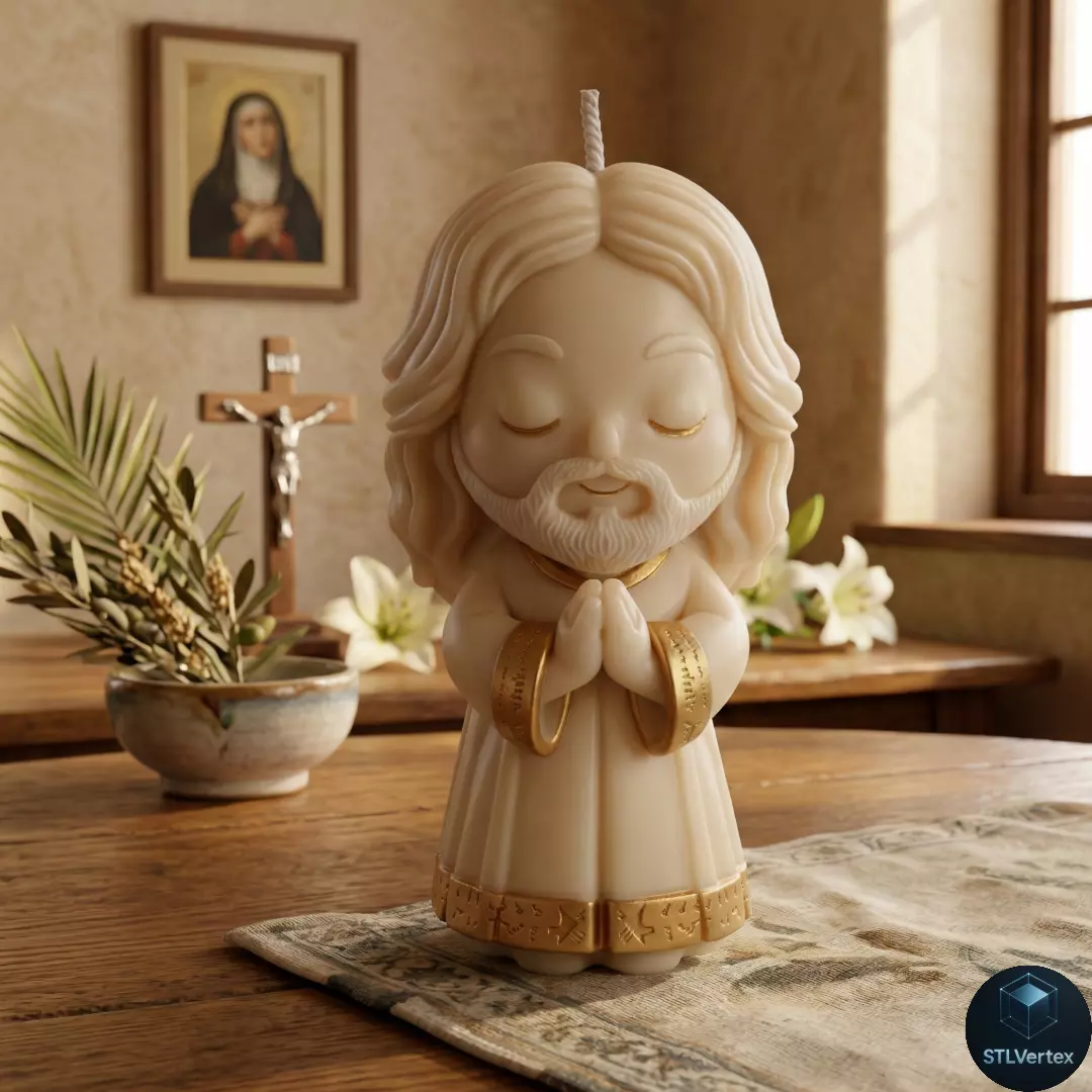 Chibi Praying Jesus - 3D Printable Candle and Decor Model 3D print model