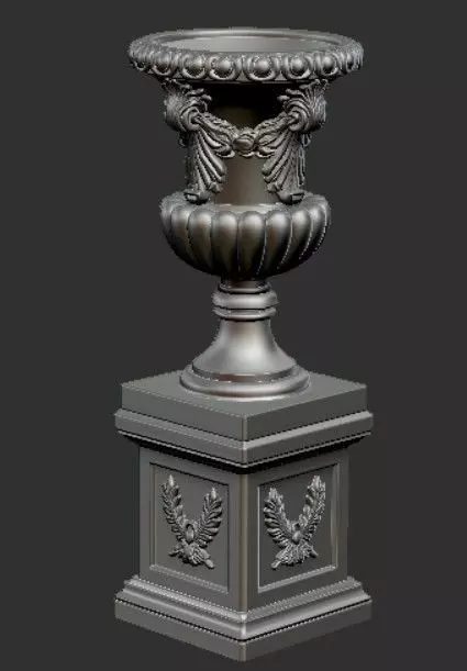 Classic outdoor Vase Flowerpot 3D model II 3D print model