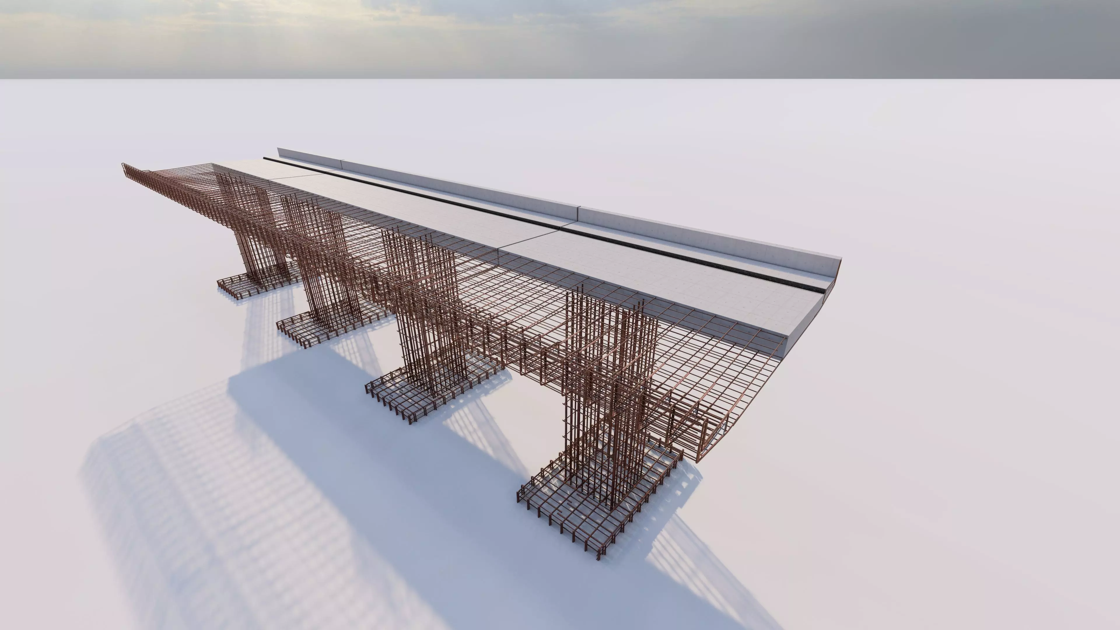 Structural engineering of Metal bridge structure 3D model