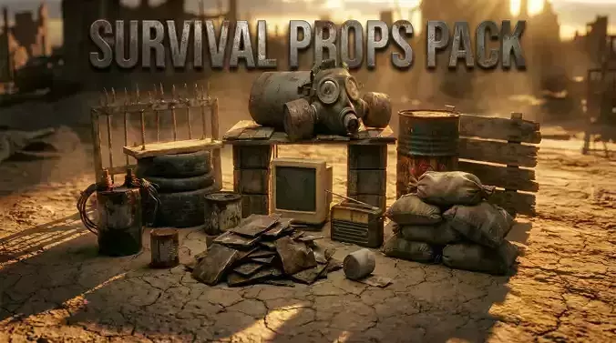 Ultimate Survival Pack 24 Post-Apocalypse Environment Props