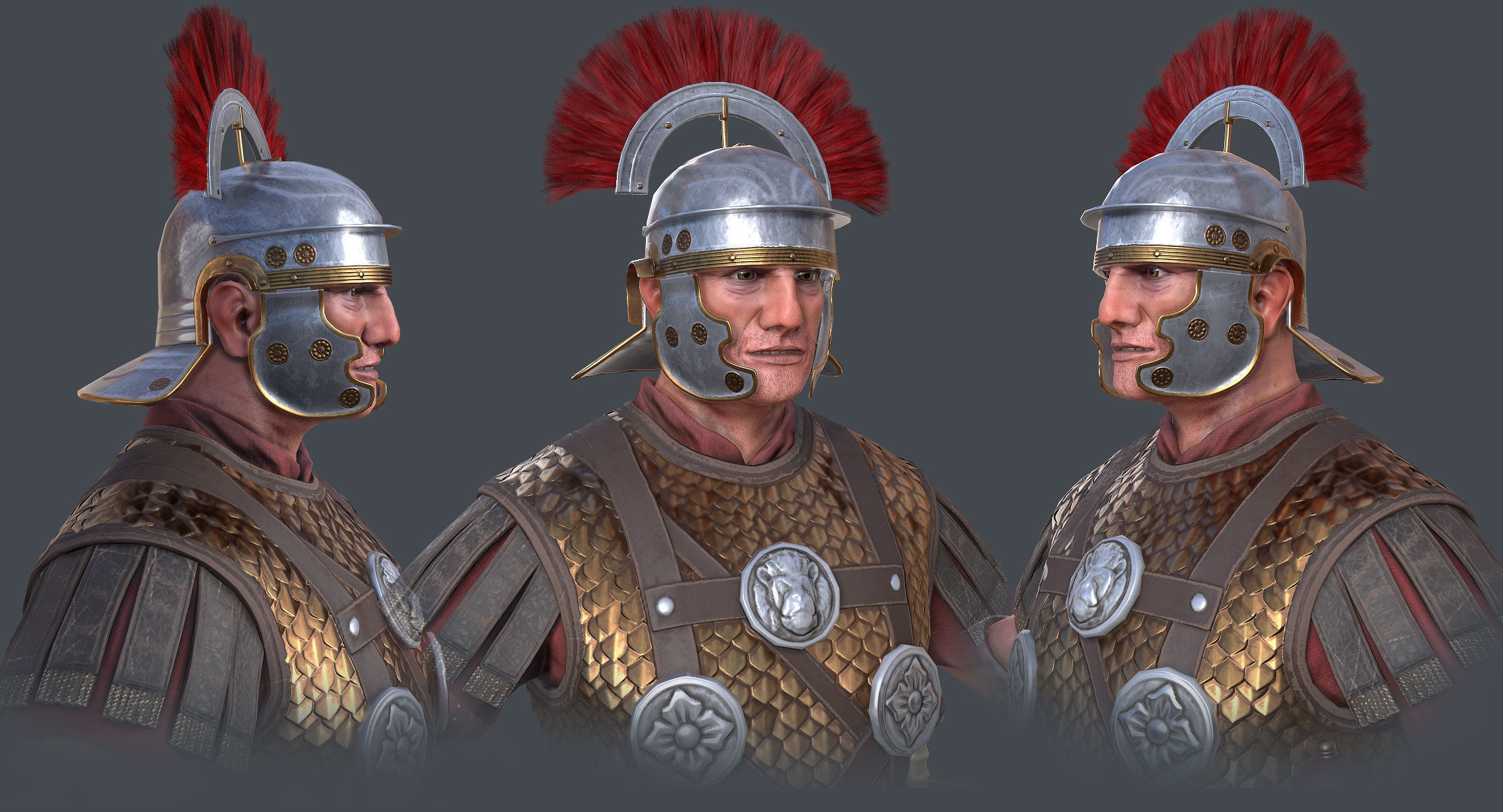 Roman Centurion Low-poly 3D model_4