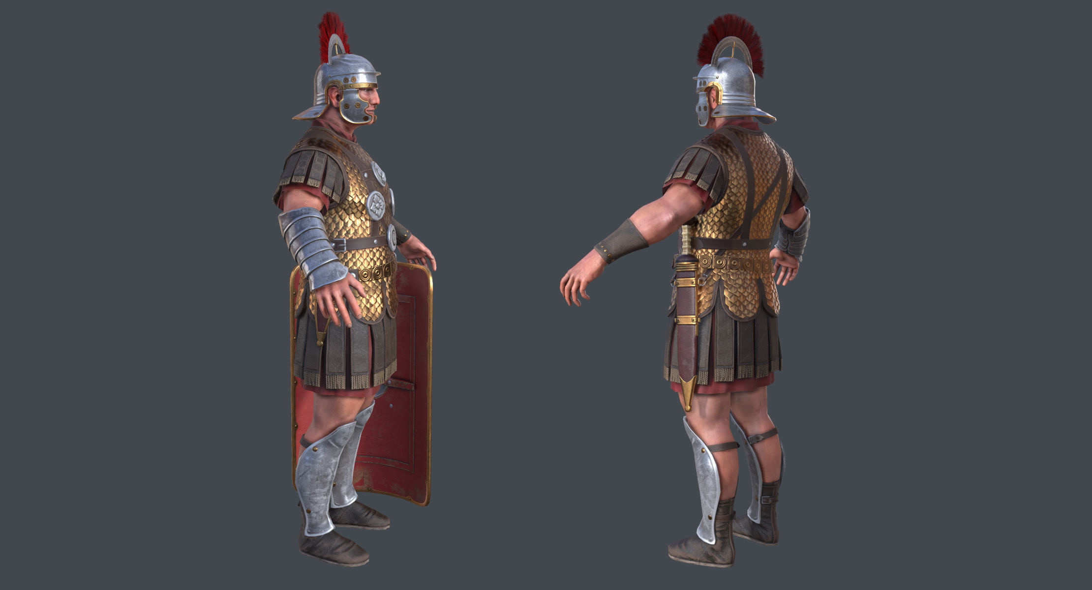 Roman Centurion Low-poly 3D model_2