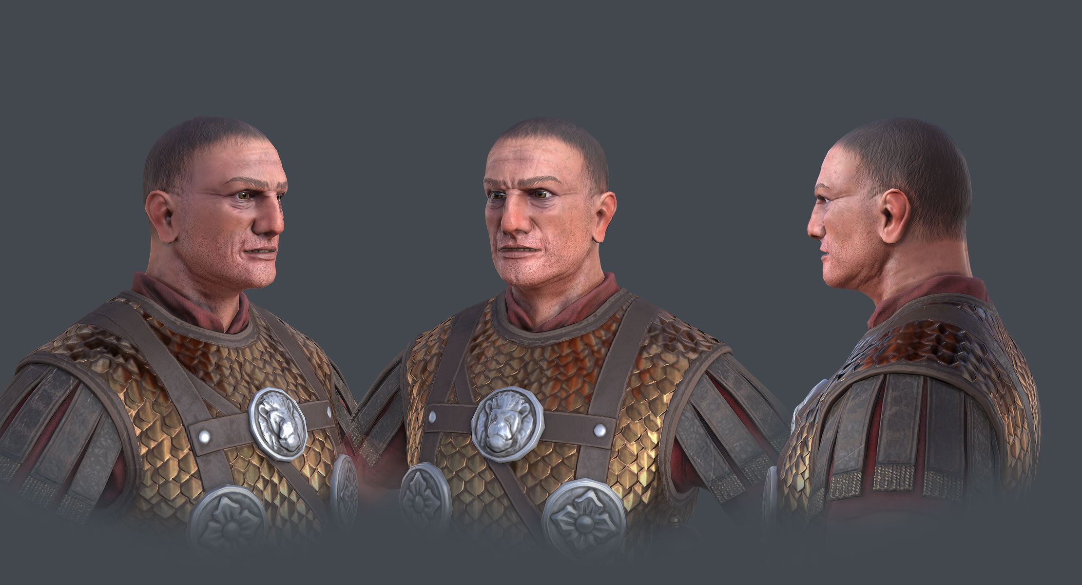 Roman Centurion Low-poly 3D model_5