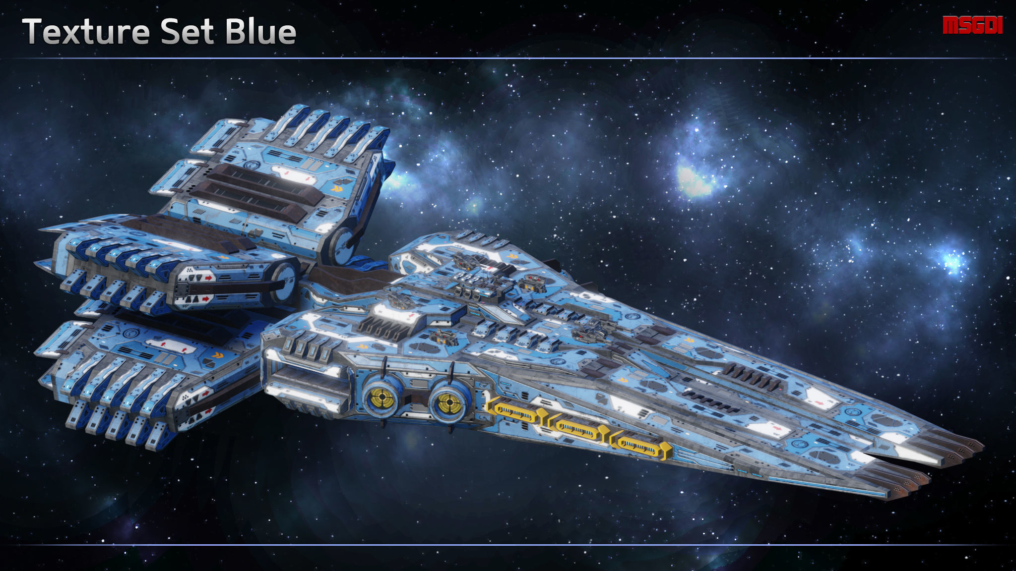 Spaceship Cruiser Arbiter Low-poly 3D model_7