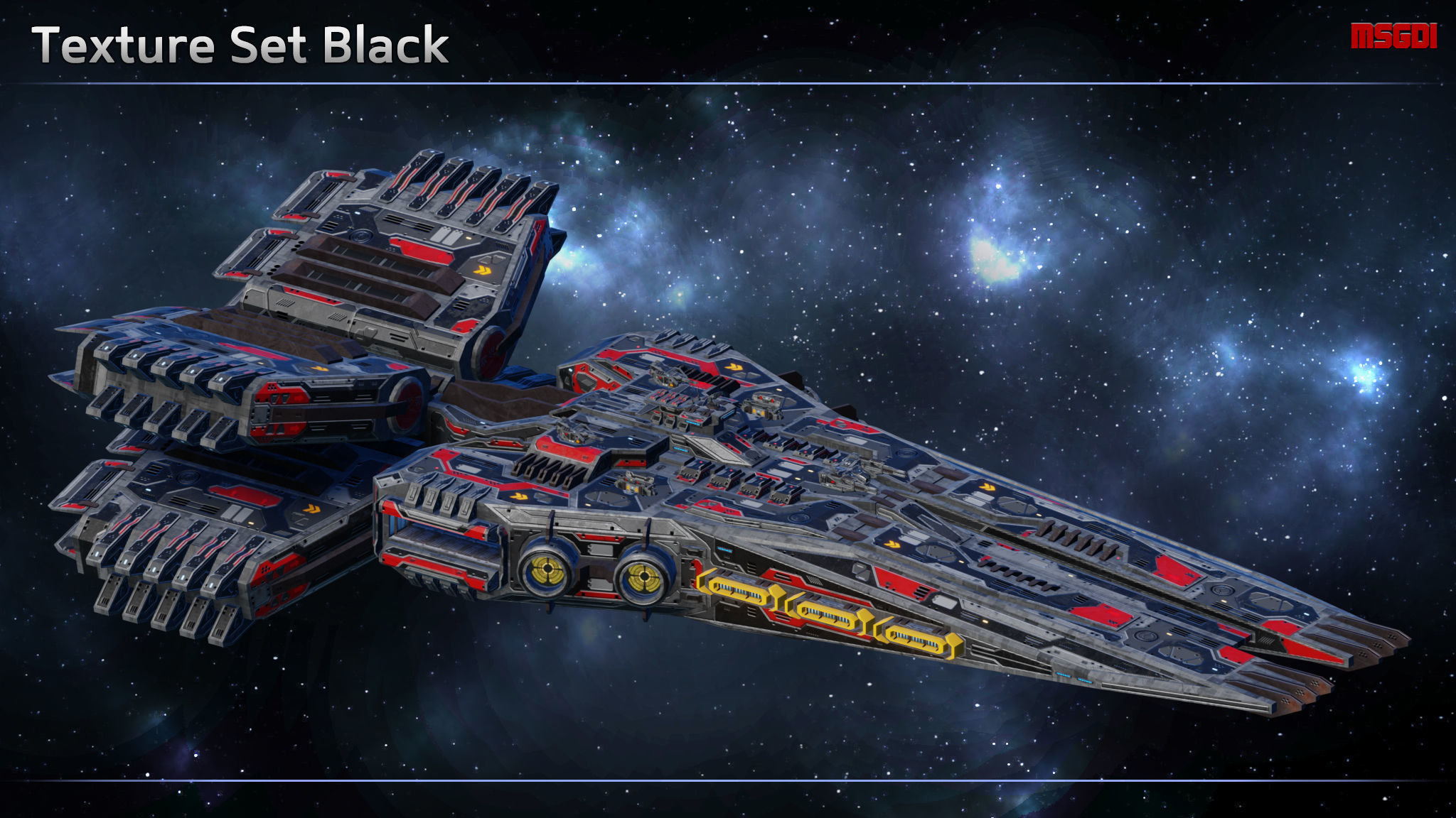 Spaceship Cruiser Arbiter Low-poly 3D model_6