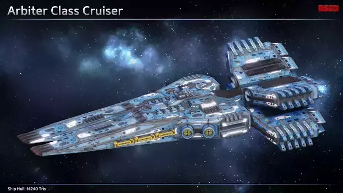 Spaceship Cruiser Arbiter Low-poly 3D model