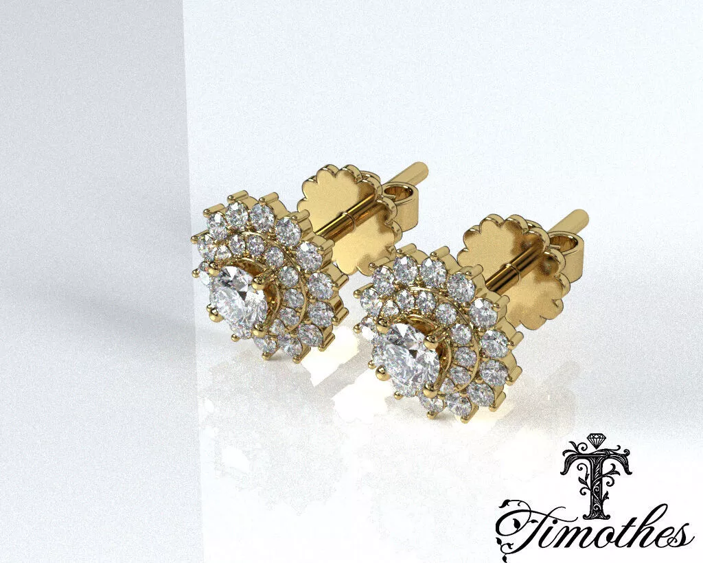 Timothes Diamond Earing 3D JewelryModel Printable 3D ER56 3D print model