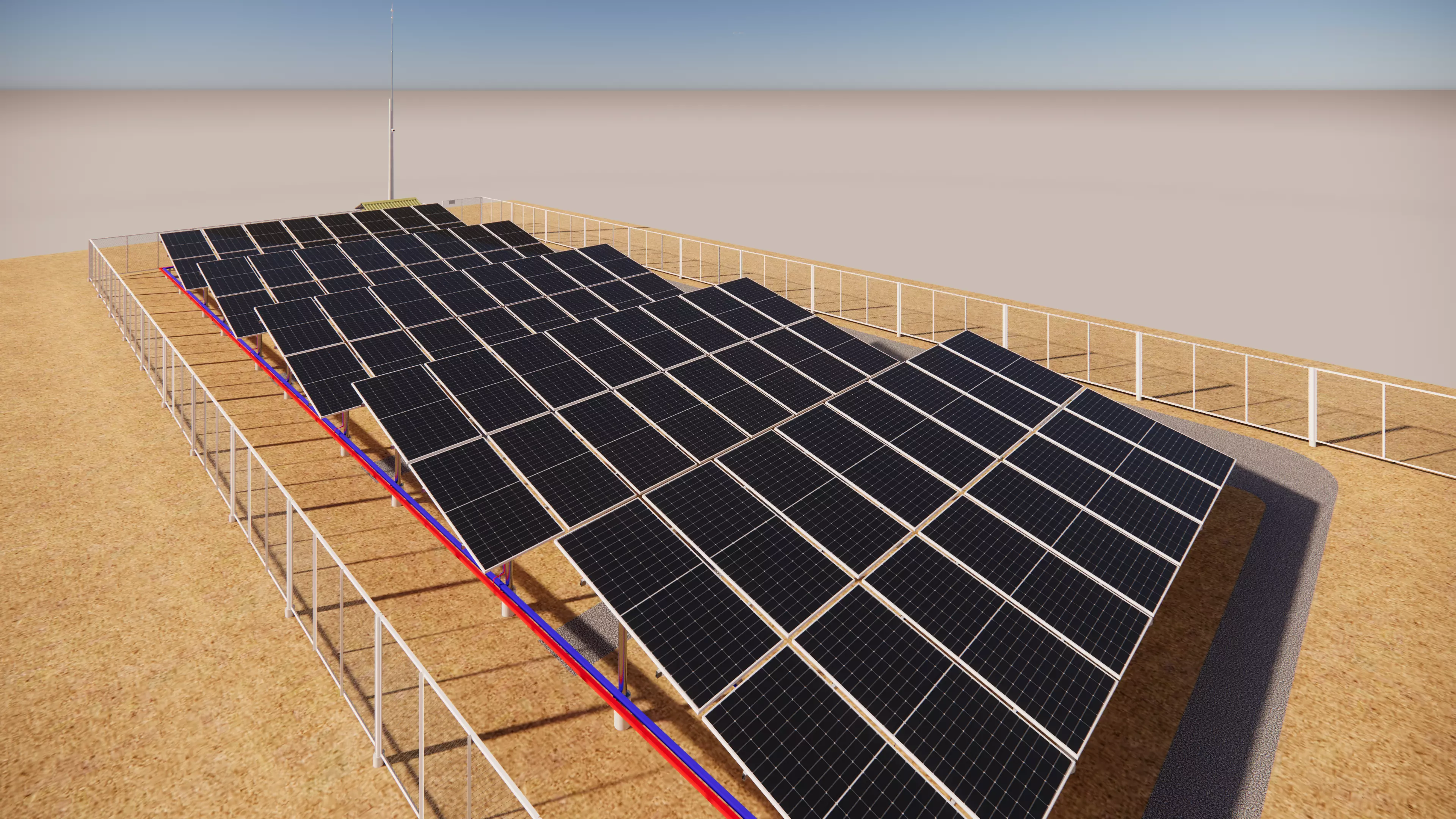 50kW Ground Mounted Solar Farm Engineering Model 3D model