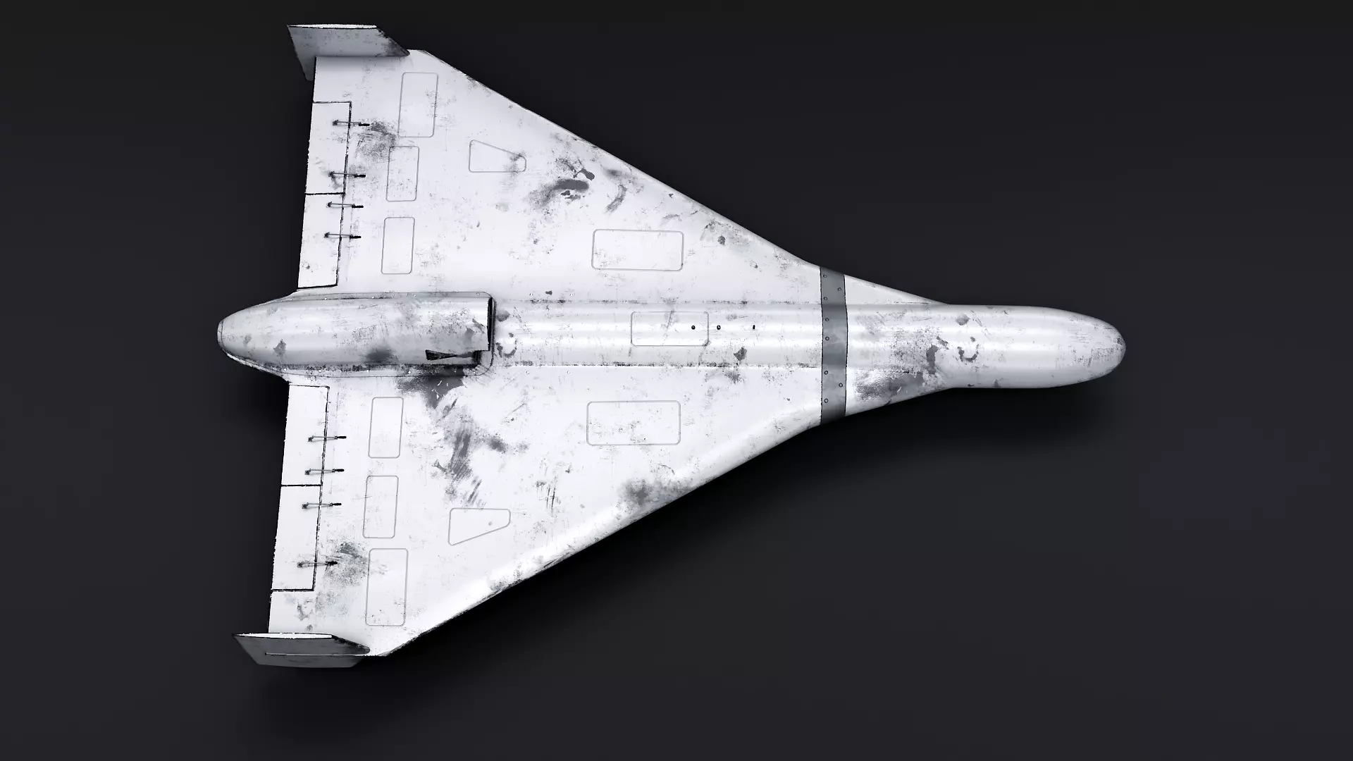 Aged White Geran-3 Shahed-238 Jet-Powered Kamikaze Drone Low-poly 3D model
