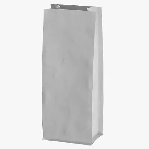 Flat Bottom Pouche 500g Open White 3D model