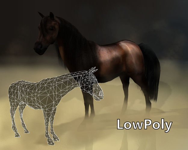 LowPoly Horse - Horse3 Low-poly 3D model
