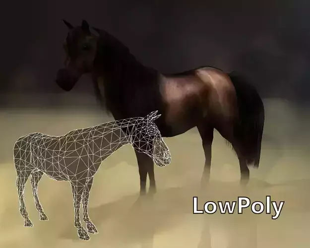 LowPoly Horse - Horse3 Low-poly 3D model