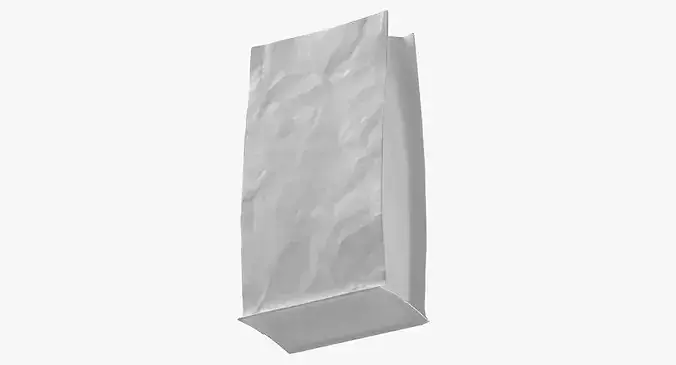 Flat Bottom Pouche 113g Open White 3D model 7
