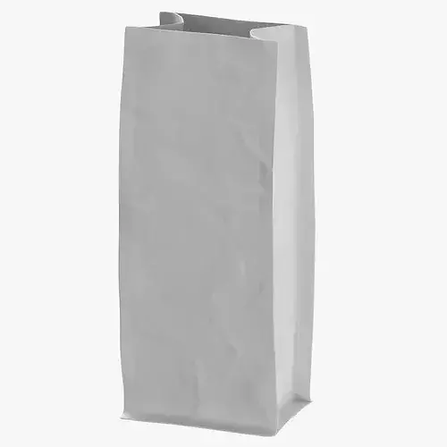 Flat Bottom Pouche 250g Open White 3D model
