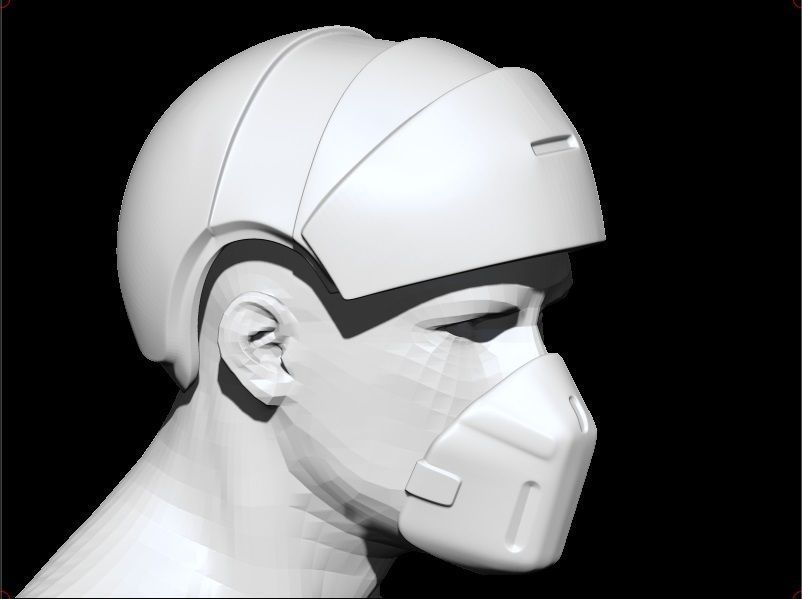 Medic sci-fi helmet 3D print model_1