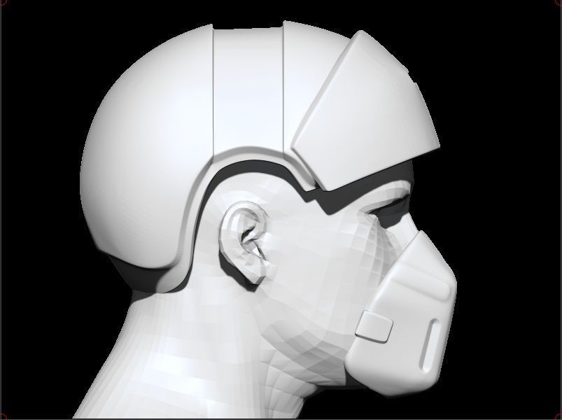 Medic sci-fi helmet 3D print model_2