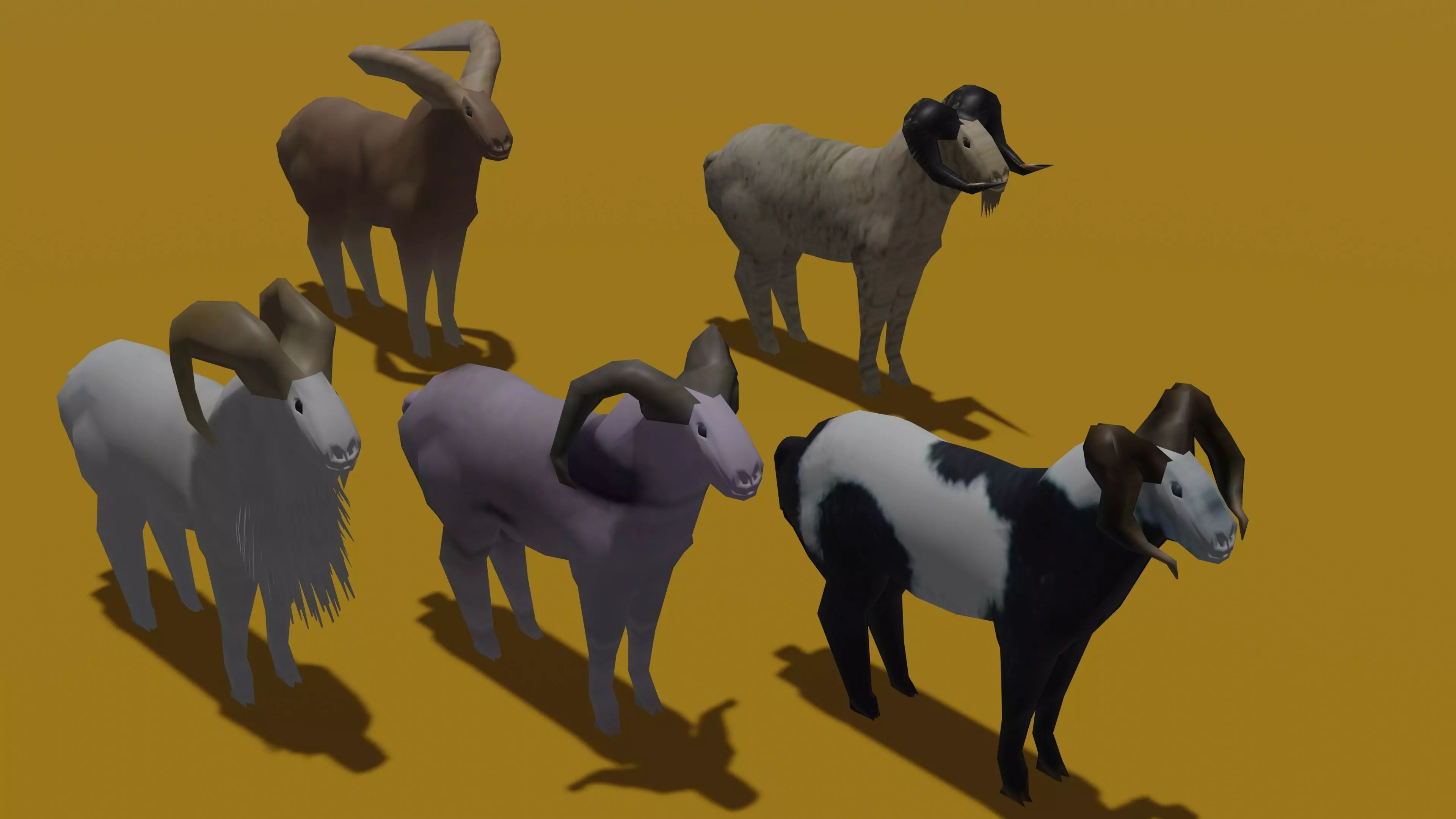 Stylized Goat Game Ready Low-poly 3D model