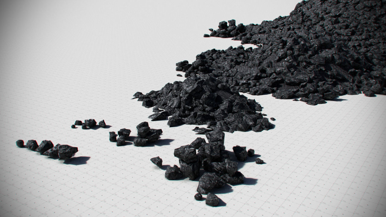 Coal Model Pack - Black Brown Anthracite Low-poly 3D model_3