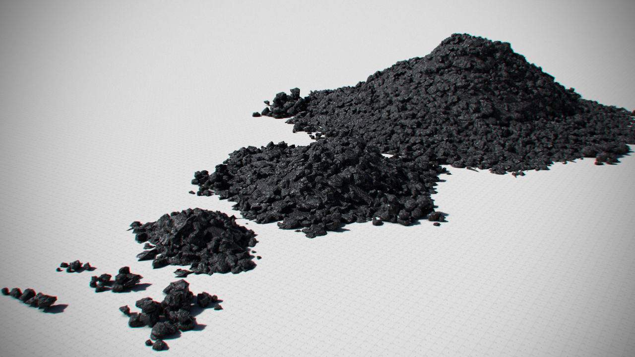 Coal Model Pack - Black Brown Anthracite Low-poly 3D model_19