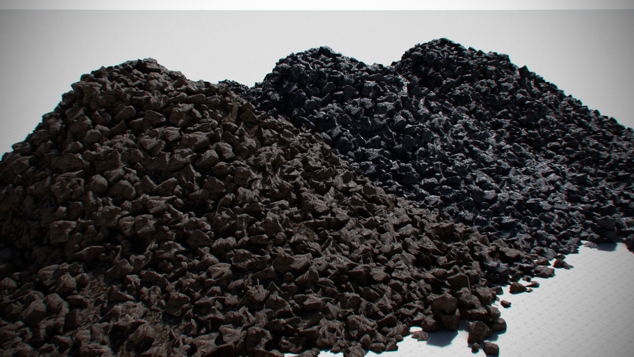 Coal Model Pack - Black Brown Anthracite Low-poly 3D model_20