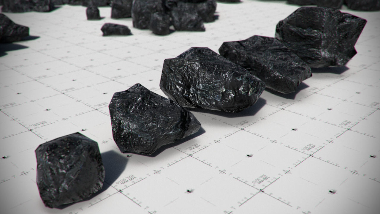 Coal Model Pack - Black Brown Anthracite Low-poly 3D model_12
