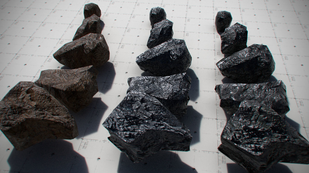 Coal Model Pack - Black Brown Anthracite Low-poly 3D model_9